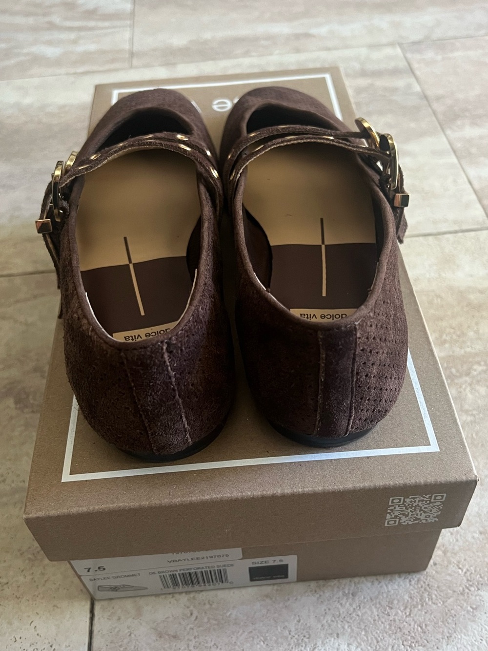 Dolce Vita Baylee Grommet Dark Brown Ballet Flats - Picture 9 of 12